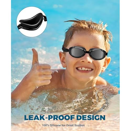 Aegend Kids Swim Goggles, Polarized Swimming Goggles for Age 6-11 Boys, Girls, Anti-Fog Anti-Uv Water Pool Goggles