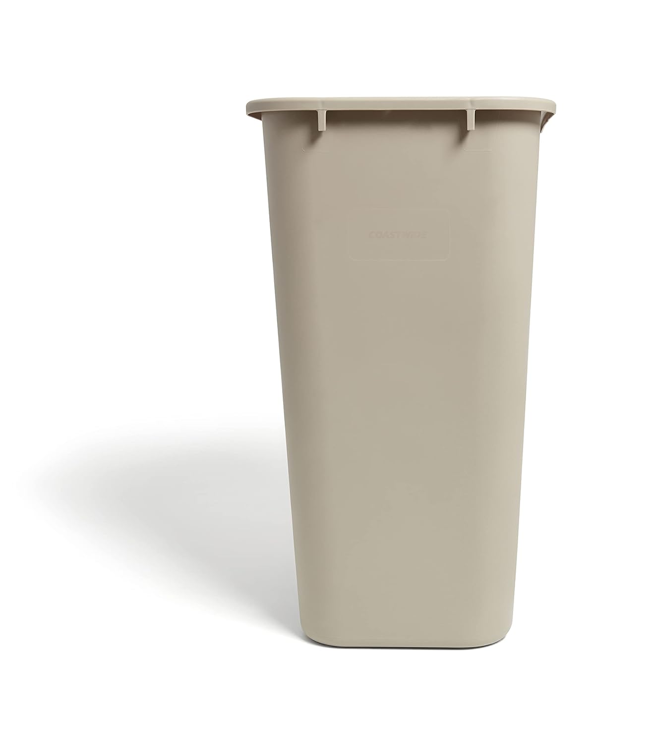 STAPLES COASTWIDE 125070 Soft Molded Wastebasket 10.25 Gallons Beige 20-Inch H x 15 1/2-Inch W x 11-Inch D