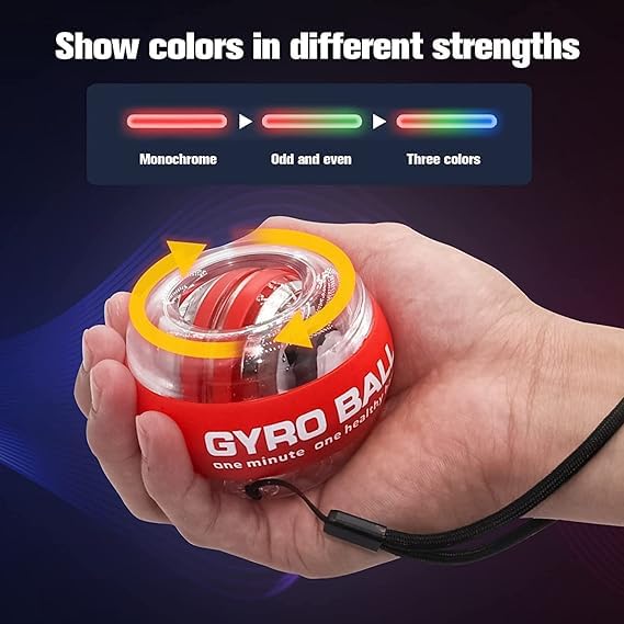 Auto-Start Wrist Power Gyro Ball, Wrist Strengthener and Forearm Exerciser for Stronger Arm Fingers Wrist Bones and Muscle with LED Lights