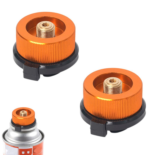 2PCS Butane Fuel Canister Adapter Butane Canister Nozzle Input Camping Stove Adapter Golden Camp Fuel Refill Adapter Propane to Butane Adapter for Camping Hiking Fishing