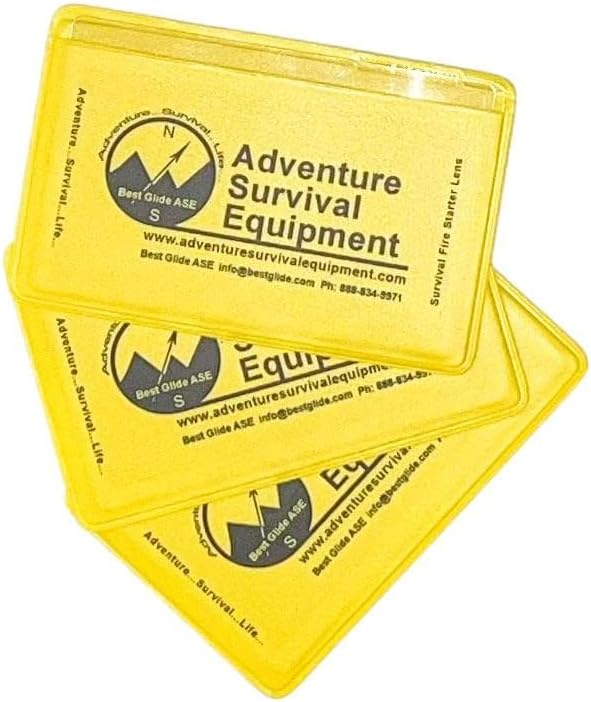 Credit Card Size Fresnel Lens Fire Starter and Magnifier Lenses (3 Pack - Green)