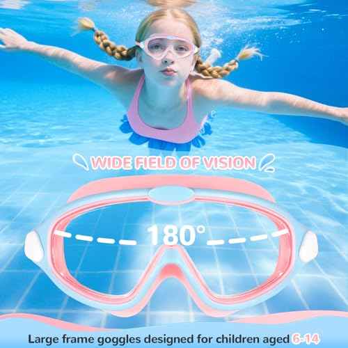 Supertrip Kids Swim Goggles 2 Pack Swimming Goggles UV Protection Anti-Fog Goggles for Kids 6-14