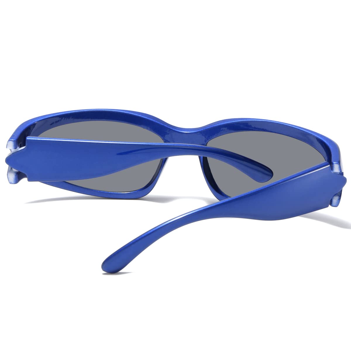 aisswzber Wrap Around Sports Sunglasses for Men Women Fashion Oval Thick Frame Lightweight Durable Plastic for Outdoor UV400