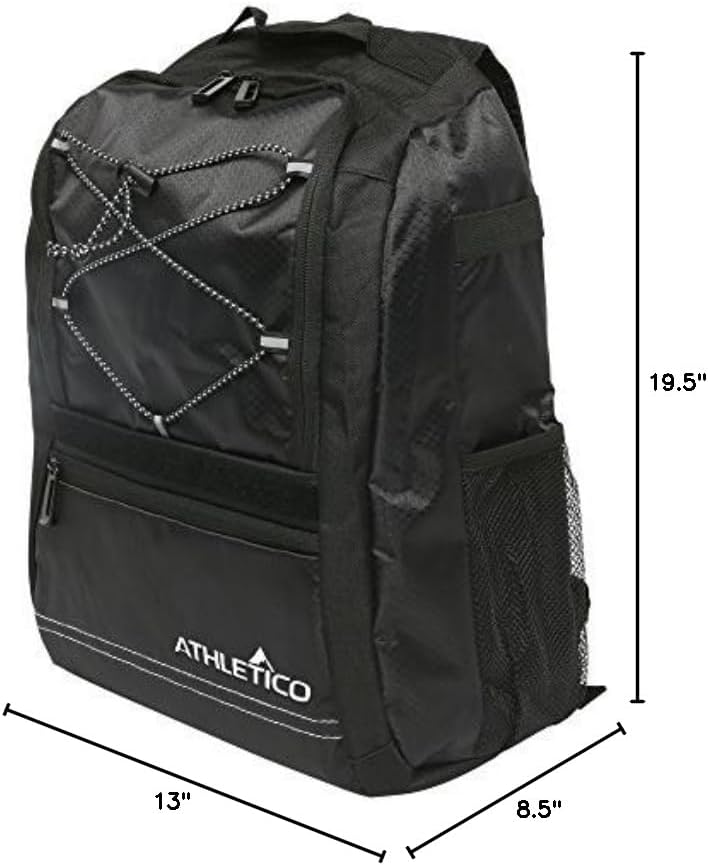 Athletico Youth Baseball Bag - Bat Backpack for Baseball, T-Ball & Softball Equipment & Gear | Holds Bat, Helmet, Glove | Fence Hook (Black)