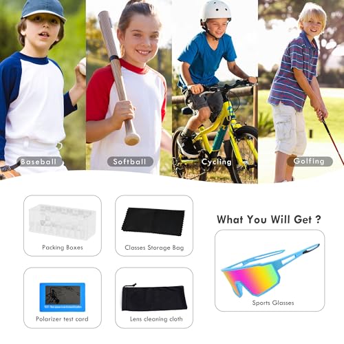 Polarized Sports Sunglasses UV400 Protection for Men Women Youth Outdoor Cycling Running Golf