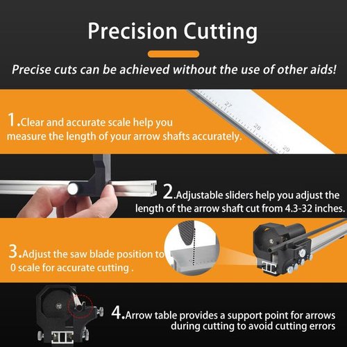 SPG Electric Archery Arrow Saw, Adjustable Carbon Arrow Cutter Precision Arrow Cutter Carbon Arrows Kit with 2 Additional Replacement Saw Blades Professional Arrow Cutting Saw for Arrow Shaft DIY