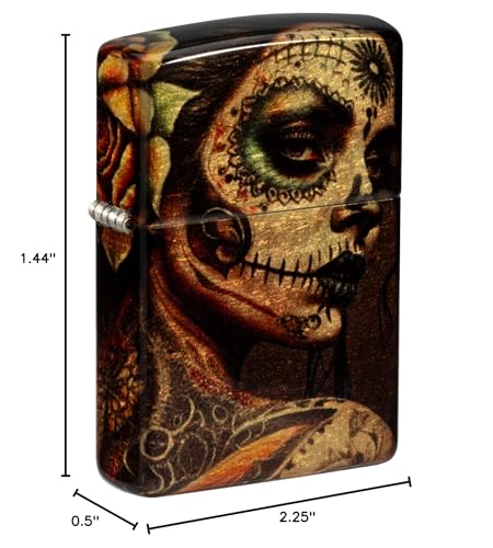 Zippo Windproof Lighter Day of the Dead Sugar Skull Woman - 540 Fusion Finish