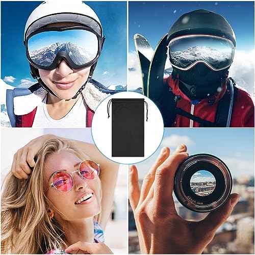 PATIKIL Ski Goggle Bag, Soft Microfiber Pouch Protective Storage Case Sleeve with Drawstring for Snow Goggles Camera Lenses