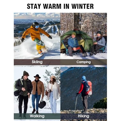 Yeblues 5 Pairs Thick Wool Socks Mens, Warm Winter Fuzzy Socks,Soft Hiking Socks Men Moisture Wicking Boot