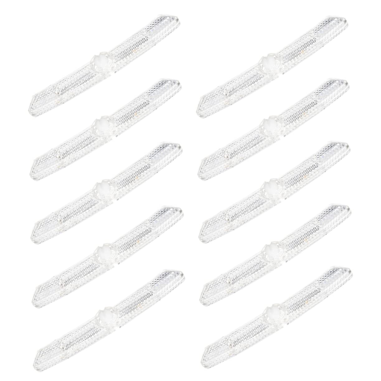 Kisangel 10pcs Bike Wheel Reflectors Night Safety Plastic Bicycle Reflectors White Bike Tire Decor for Night Riding Accessories