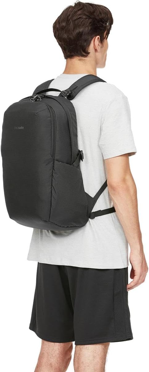 Pacsafe Vibe 25L Anti Theft Travel Pack Casual Daypack, Black
