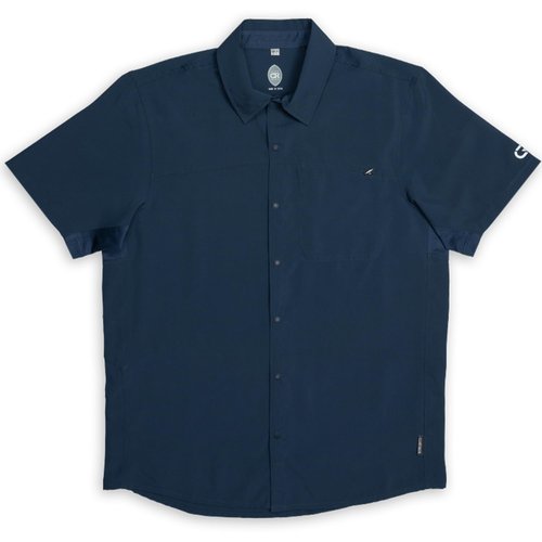 Club Ride Apparel Protocol Short Sleeve Cycling Jersey - Men's Snap Down Biking Top - Mood Indigo - XX-Large