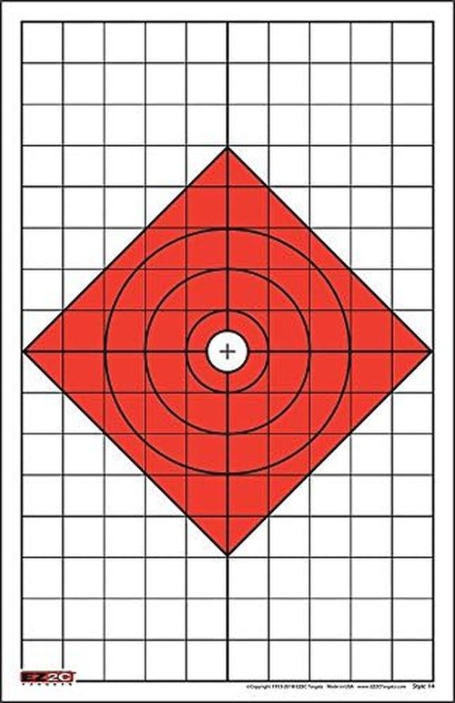 EZ2C Targets Made in USA Style 14 Large Diamond Rifle Paper Shooting Target Sight in (25 Pack)