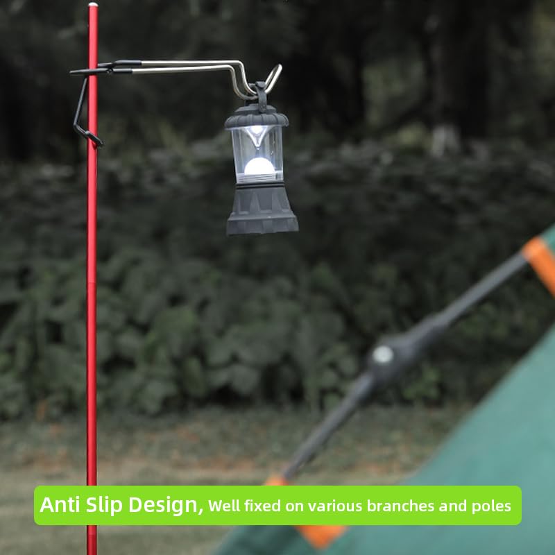 Kuyafenni Outdoor Camping Lantern Hook for Tent lamp Hanger, Bird feeders, Garden Lights, Heavy Duty Outdoor Light Hook - Sturdy and Non Slip Pole Hooks for Yard lightings, Decor, 2 PCS
