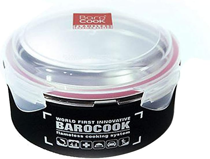 BC-010 Barocook Round Flameless Cookware 900 ml 30 oz- Portable Heating Food Container for Camping, Hiking, Fishing, Hunting & Outdoor Cooking– Heat Food Without Fire or Stove