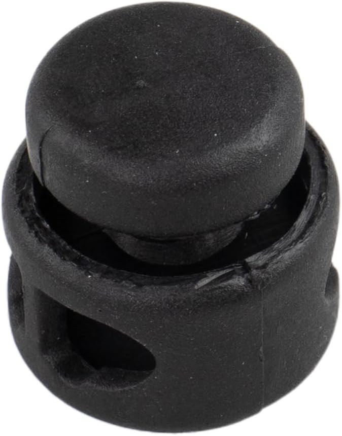 Paracord Planet Double Barrel Black Cord Lock Draw String Toggle Stopper (10 Pack)