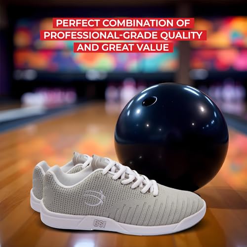 Women's Bowling Shoes - Lightweight with Cushioned Support, Grey + Purple, Size 7
