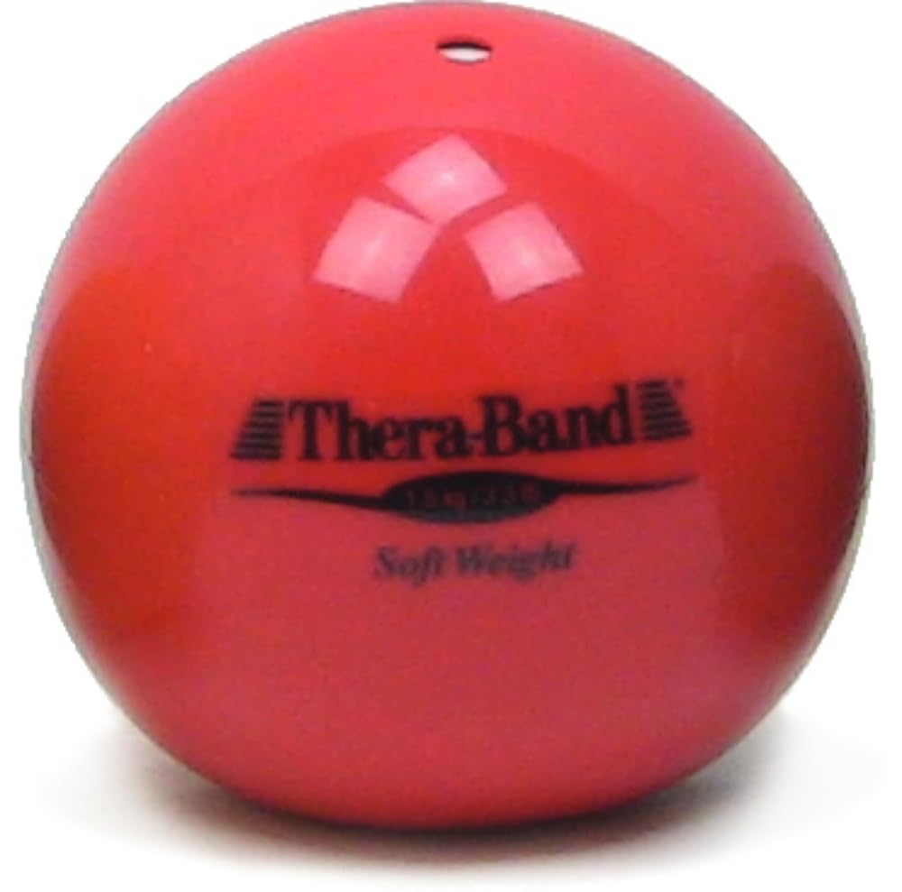 THERABAND Soft Weight, 4.5" Diameter, Weighted Balls for Baseball, Weighted Balls for Softball, Hand Held Ball Shaped Isotonic, Shoulder Strength, Rotator Cuff & Throwing Trainer, Yellow, 2.2LB