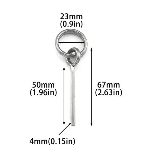 DGHAOP 4pcs Tent Pin & Ring Replacement Stainless Steel Tent Pole Connectors for Outdoor Camping Hiking Travel