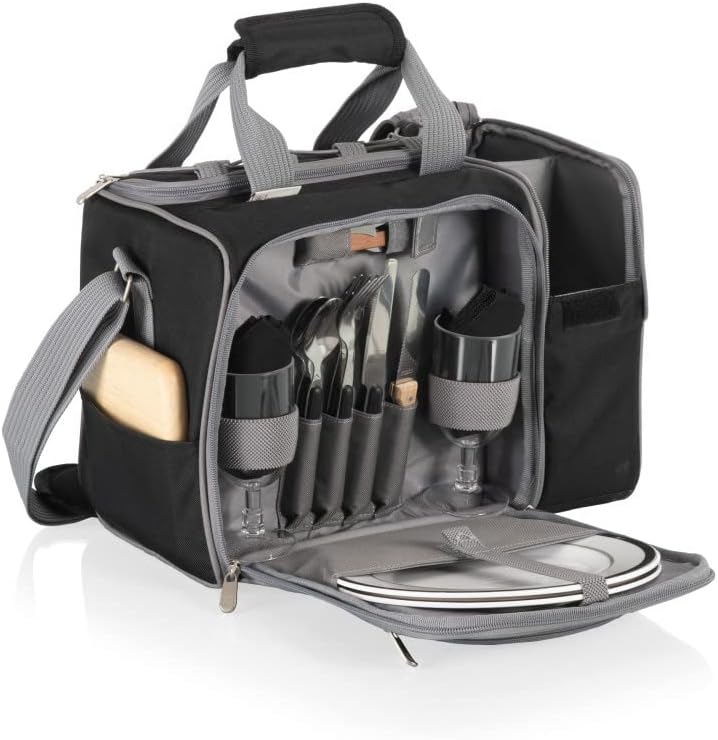 NCAA Malibu Cooler Picnic Basket - Insulated Tote with Complete Picnic Set