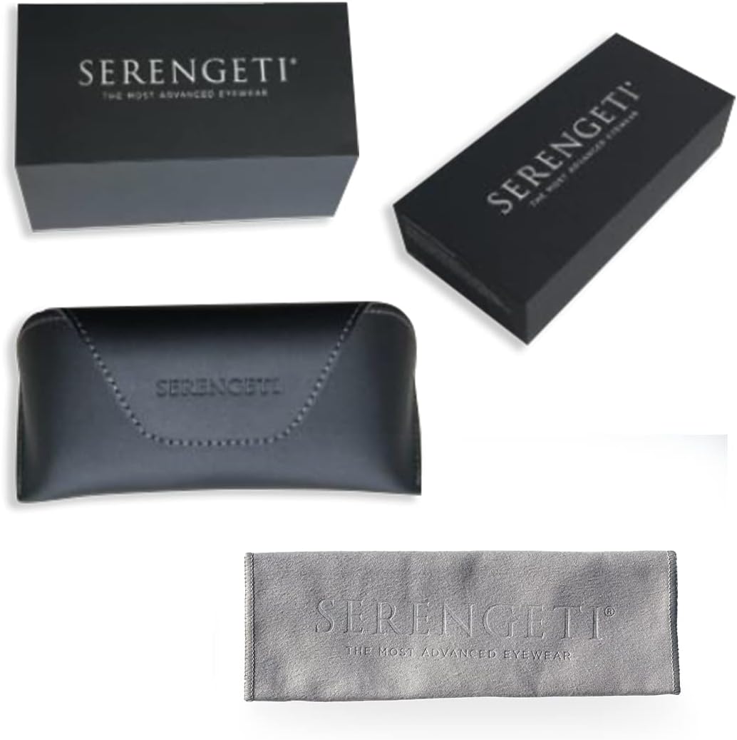 Serengeti Summit Drivers Wrap Around Sunglasses for Men - Lightweight and Comfortable Matte Black Men’s Sunglasses With Mineral Glass Lenses and Photochromic UV Protection