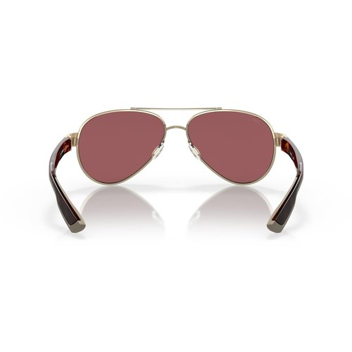Costa Del Mar Polarized Sunglasses Womens - Loreto Aviator Designer Sunglasses for Women with 100% UV Protection - Size 56 - Brushed Gold/Gold Mirror 580G
