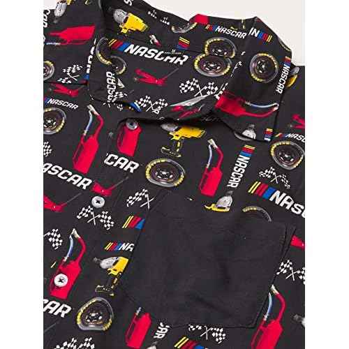 FOCO NASCAR Floral Button Up Short Sleeve Shirt