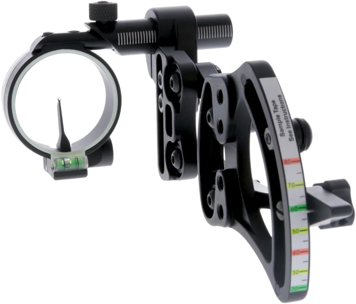 TRUGLO Pendulum 1-Pin Ultra-Lightweight Quiet Archery Hunting Treestand Bow Sight with Large Circular Field of View - Adjustable for Right & Left-Handed Shooters - LED Light Included