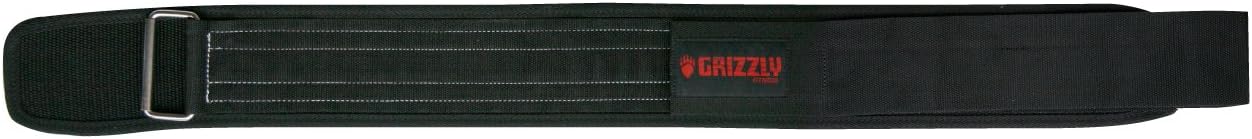 Grizzly Fitness 4" Bearhugger Nylon Weightlifting Belt | Intended for Lightweight Training | Polypropylene Sling Fabric With Military Web | Hook & Loop Closure | Roller Buckle