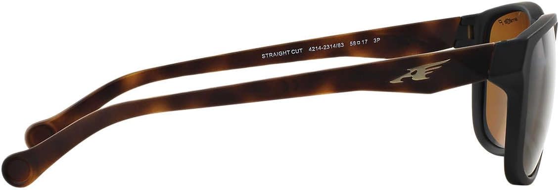 ARNETTE AN4214-231483 Sunglasses STRAIGHT CUT MATTE BLACK W/POLAR BROWN Lens 58mm