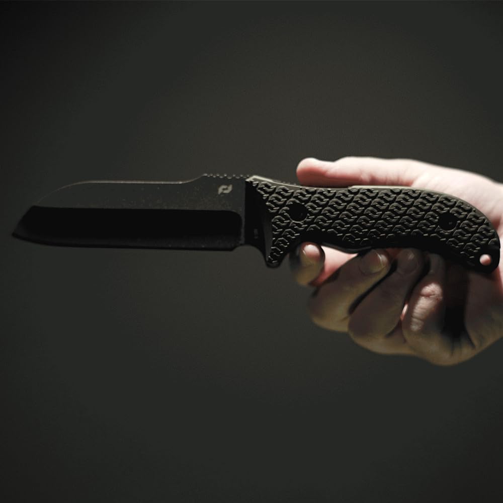 Schrade Delta Class Bedrock Sheepsfoot Fixed Blade with 10.4in Stainless Steel Blade, TPE Handle for Outdoor Survival, Camping, Bushcraft