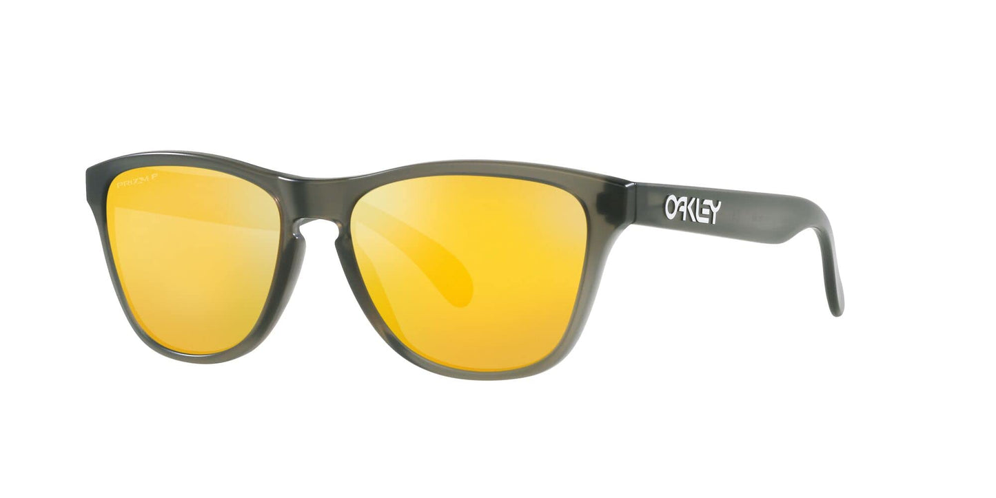 Oakley Youth OJ9006 Frogskins XS Square Sunglasses, Matte Grey Smoke/Prizm 24K Polarized, 53 mm