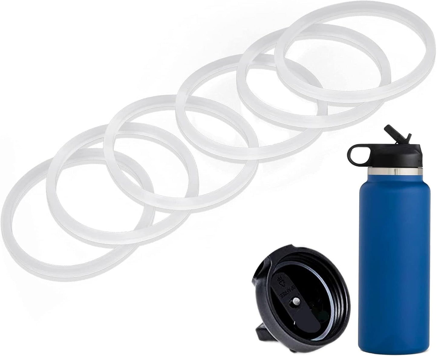 Greant 6 PCS O Ring for HydroFlask Wide Mouth Lid, 2'' to 2.3'' Rubber Seal for Hydro Flask Lid, fit Hydroflask Gasket Replacement, 3 Sizes for Different Lids