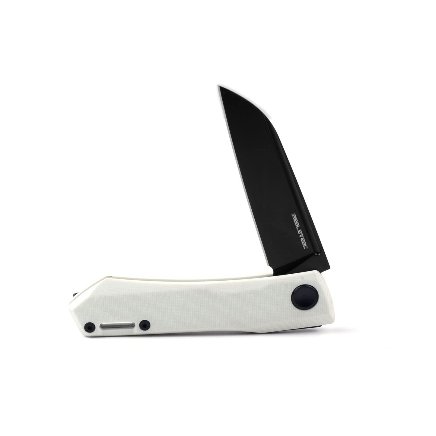 RealSteel Real Steel Solis Lite Slipjoint Folding Pocket Knife - D2 Blade and G10 Handles Perfect for Camping Hiking Daily Cutting Tasks EDC Men Women White White/Black