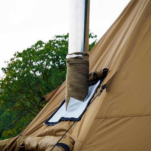 TAISOCA Stove Pipe Wrap Tents Stove Chimney Cover 16.4ft Anti-Scald Fireproof Webbing Pipe Wrap Chimney Wrap Protector for Tent
