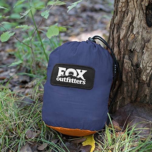 Neolite Double Camping Hammock - Lightweight Portable Nylon Parachute Hammock for Backpacking, Travel, Beach, Yard. Hammock Straps & Steel Carabiners Included (Orange/Blue)