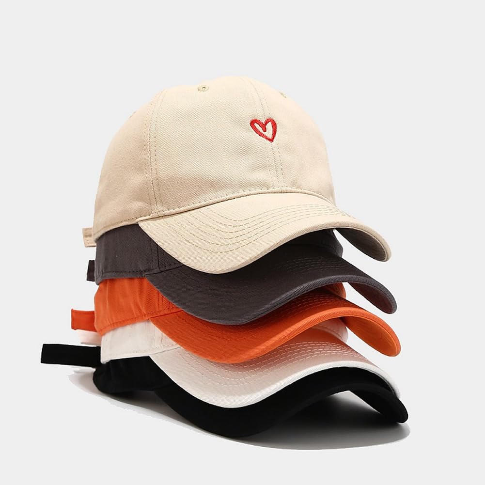 Quanhaigou Baseball Cap Dad Hat Adjustable Fashion Hats for Men Women Polo Trucker Unisex Style Headwear (Black Love Heart)