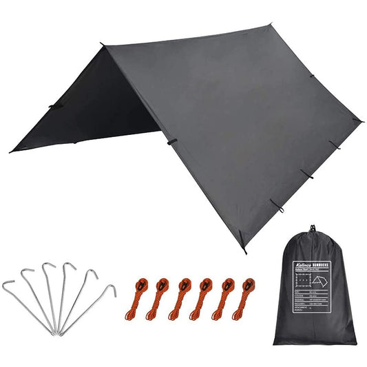 KALINCO 10X10FT Tent Tarp, Picnic Mat Camping Tarp Tent Hammock Tarp, pu Waterproof Camping tarp Tent Rain Fly Picnic Mat Survival Shelter Sunshade