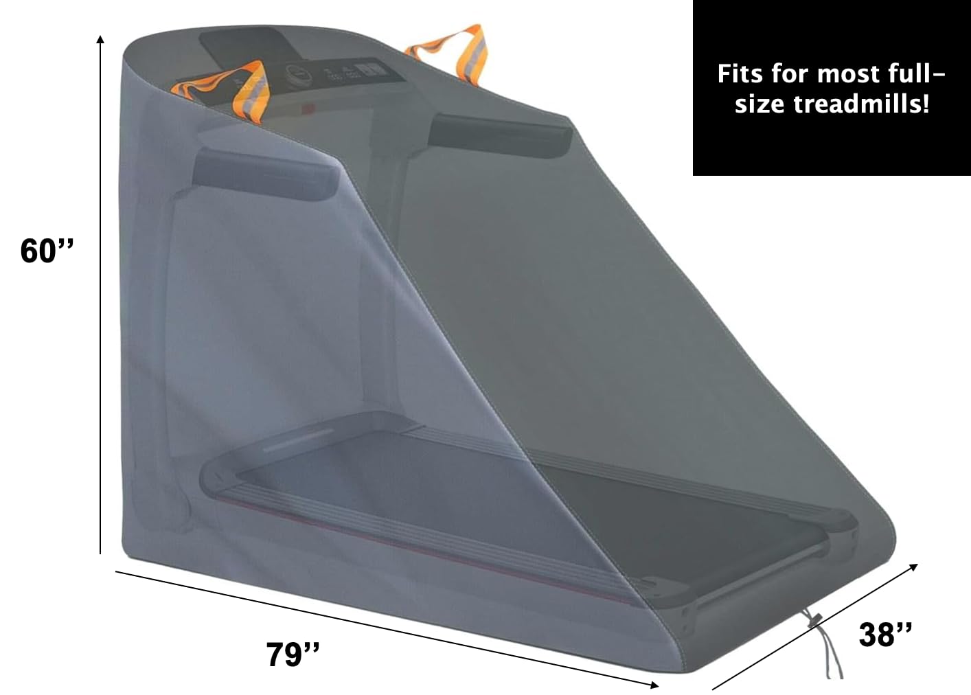 King Mills 420D Treadmill Cover Waterproof Outdoor or Indoor Storage, Ideal as Elliptical Cover and Outdoor Treadmill Cover with 2 Reflective Handles for Running Machine,Unfold