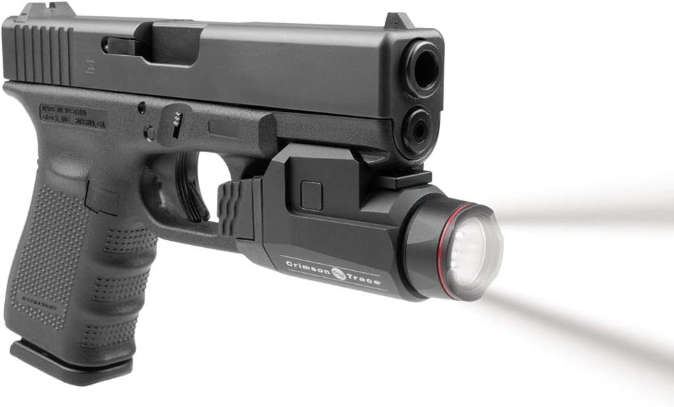 Crimson Trace CMR-208 Universal Rail Master Tactical Light with 2 Mode Flashlight and Instant Activation for Pic Rail Mounts, Shooting, Competition and Range , Black
