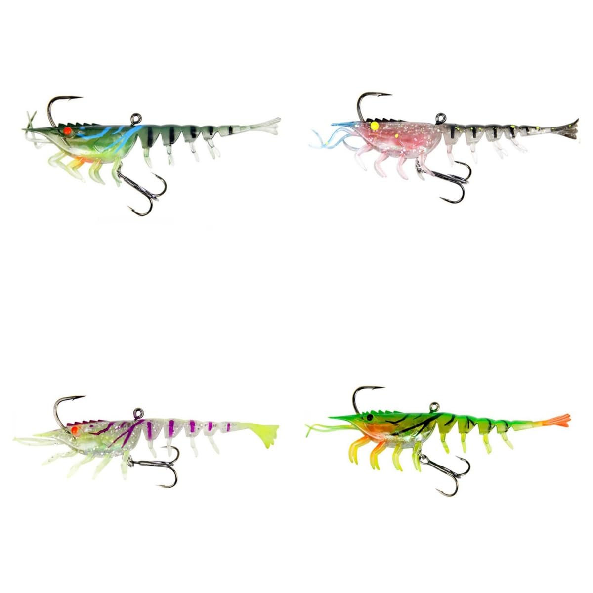 AmazingRose Lifelike Shrimp Crayfish Swimbait, bass Lures,Pre-Rigged Fishing Jigs for Freshwater and Saltwater, Super Durable TPE Fishing Lures,Fishing Bait (4pcs-9.5g)