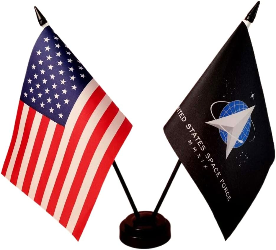 America & Pow Mia Twin Desk Flag, U.S. Pow Mia and American Table Flag, 8 x 5 Inches - You are Not Forgotten Prisoner of War Flags Army Military Pow Flags