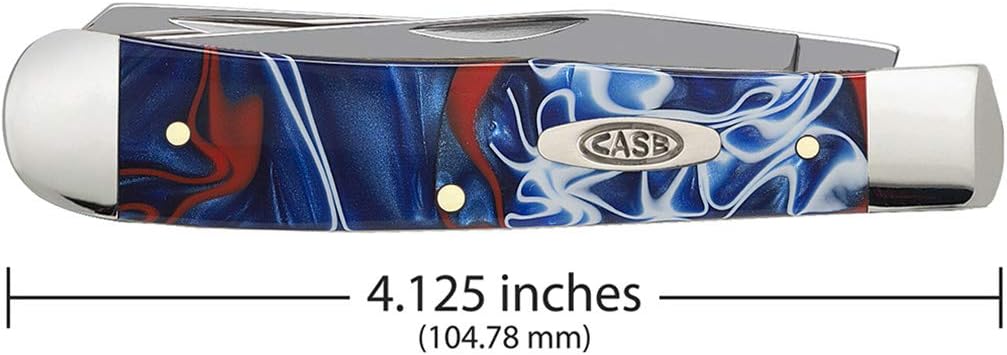 Case WR XX Pocket Knife Patriot Kirinite Trapper Item #11200 - (10254 SS) - Length Closed: 4 1/8 Inches