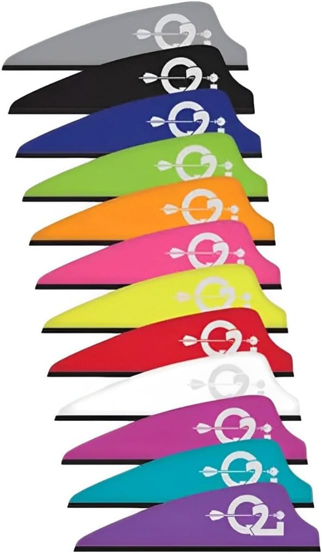Q2i Fusion-II Shield Cut Arrow Vanes - 100 Pack, Durable Lightweight Fletching for Archery