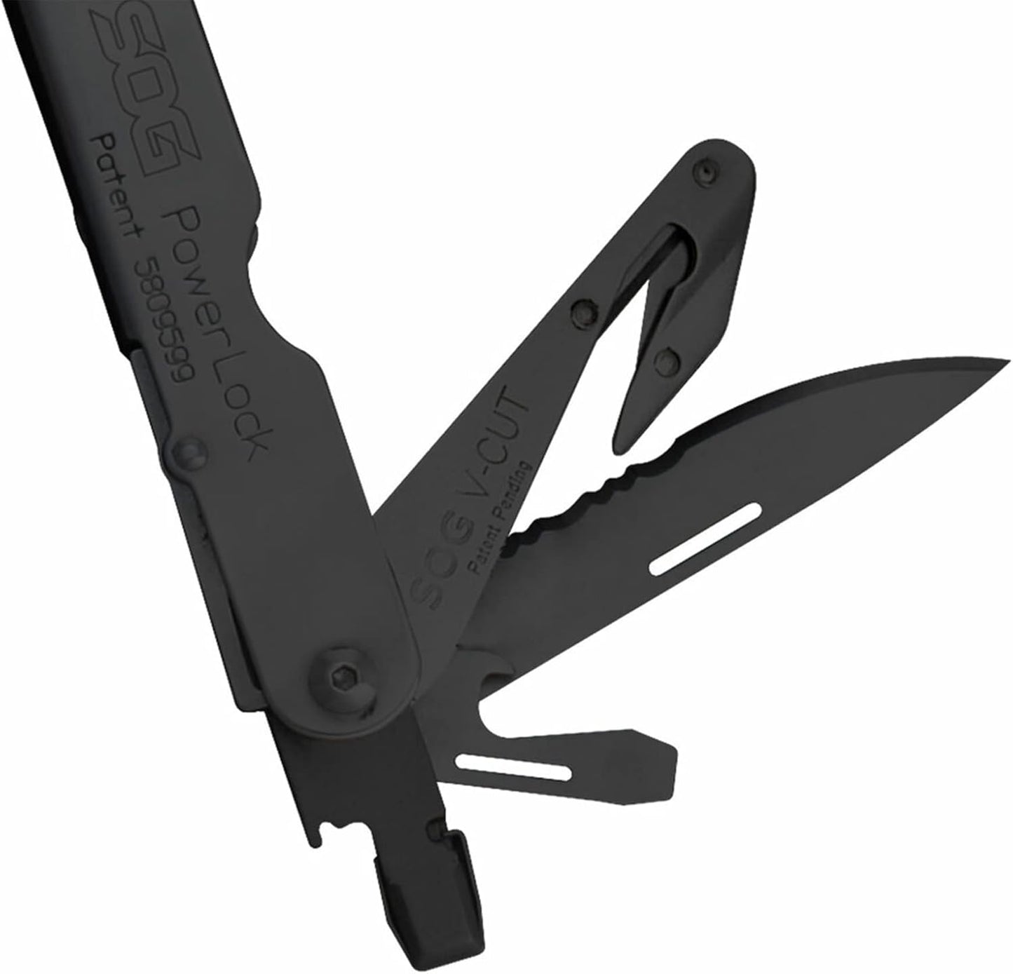 SOG Powerlock V-Cutter- Multi-Tool Pocket Utility Tool Set with 18 Specialty Tools for Heavy-Duty Field Use and Nylon Carrying Pouch (B63N-CP)