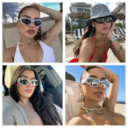 LASPOR Wrap Around Sport Sunglasses for Women Men Sport Shades Glasses Y2K Sunglasses