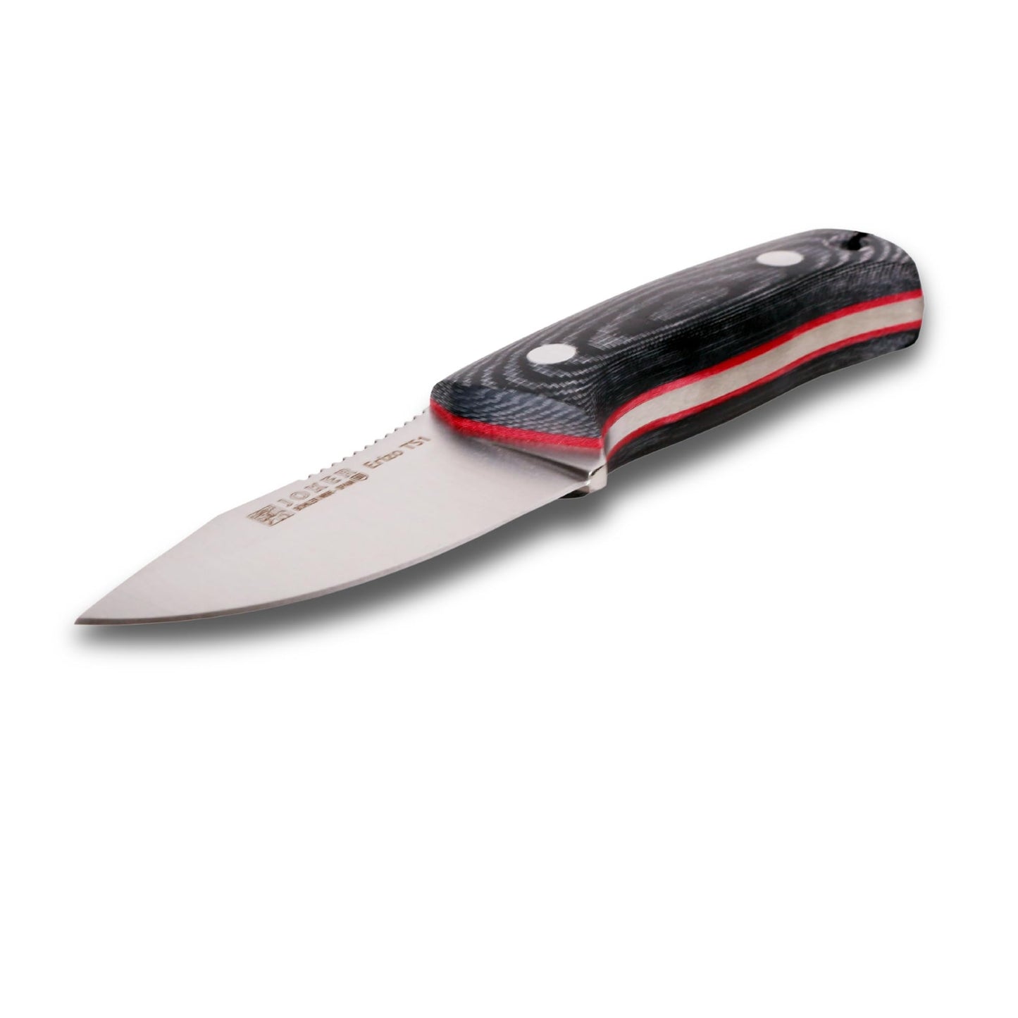 Joker "Erizo TS1 Sports Survival Knife, 2.95-inch Blade, Includes Kydex Sheath, 550 Paracord, Fishing, Hunting, Camping, and Hiking Tool (BLACK MICARTA, KYDEX SHEATH + FireStarter)