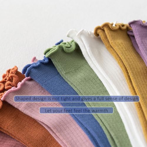 Women Ruffle Socks 3 Pack - Light Blue Breathable Ankle Socks for Girls