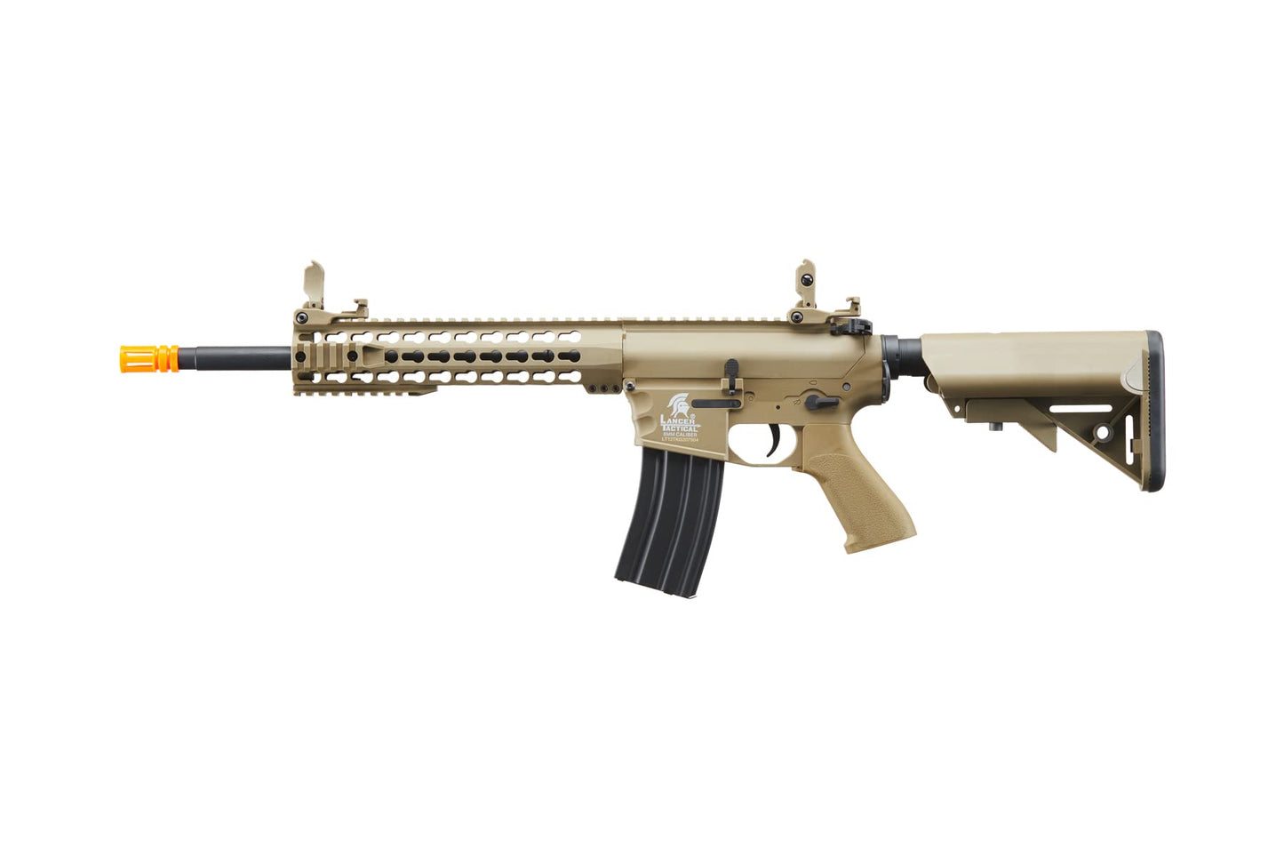 Lancer Tactical Gen 2 M4 Evo Nylon Polymer AEG Rifle with Mid Magazine- Battery, Charger, 1000 Rounds 0.20g BBS Included (Tan)