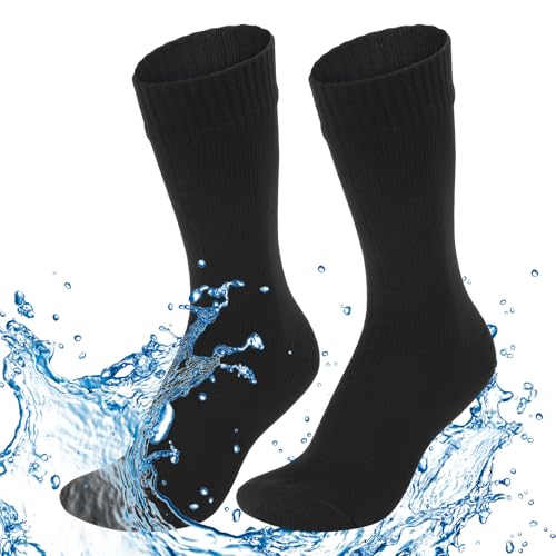 Jspupifip Unisex Waterproof Socks Water Resistant Socks Waterproof Breathable Hiking Wading Skiing Fishing Sock for Men Women